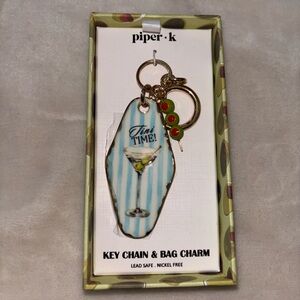 🍸VIRAL Piper K Martini Key Chain & Bag Charm